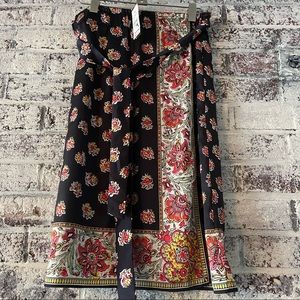 Loft satin feel, bandana print wrap skirt NWT